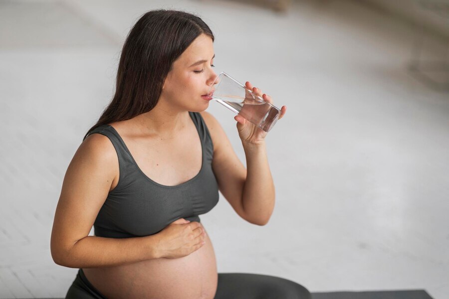 Pregnant Woman Drinking Water